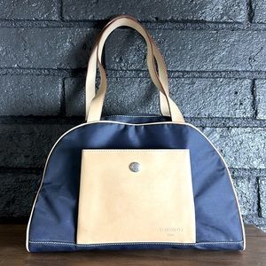 Lorenzo Paris Handbag in dark blue and tan